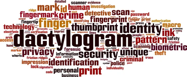 Dactylogram word cloud — Stock vektor