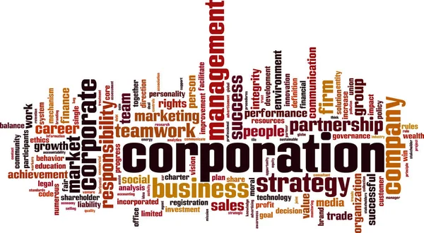 Corporation szó felhő — Stock Vector
