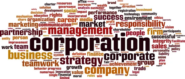 Corporation word cloud — Stock Vector