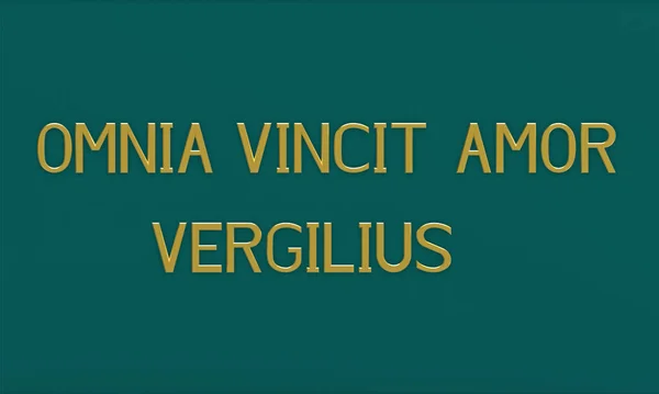 Λατινική φράση από το Vergilius, 3d καθιστούν — Φωτογραφία Αρχείου