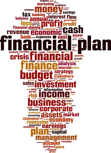 Plan financiero word cloud — Vector de stock