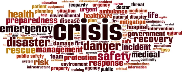 Crisis word cloud — Stock Vector