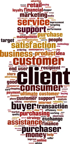 Klienten word cloud — Stock vektor