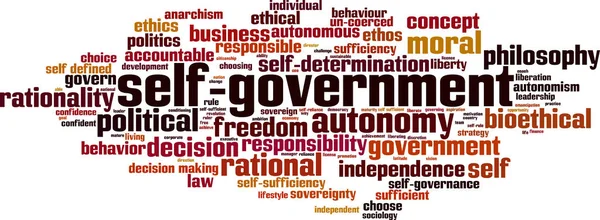Autonomie gouvernementale nuage de mots — Image vectorielle