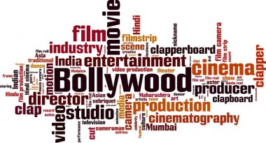 Bollywood word cloud clipart