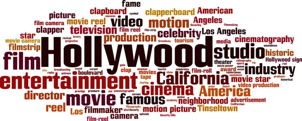 Nube palabra Hollywood — Vector de stock