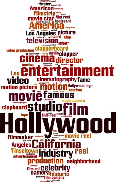 Nube palabra Hollywood — Vector de stock