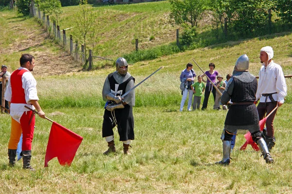 Het duel van de twee ridders — Stockfoto