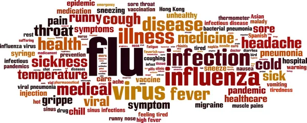 Awan kata Flu - Stok Vektor