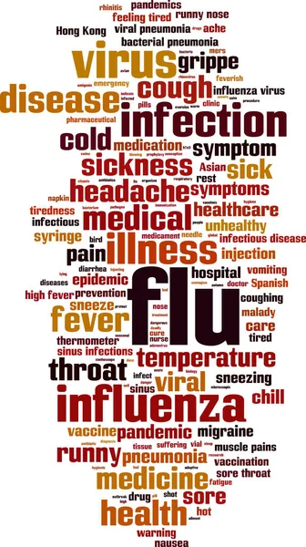 Nube de palabra gripe — Vector de stock