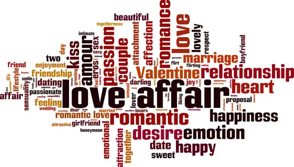 Love affair word cloud — Stockvector