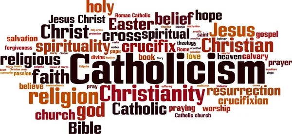 Mot catholicisme nuage — Image vectorielle