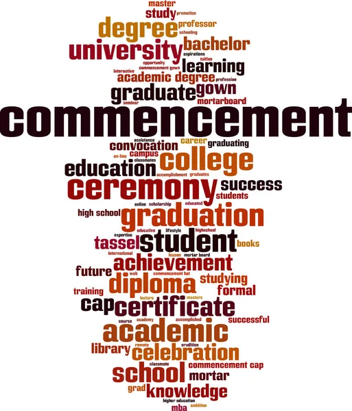 Commencement word cloud — Stock Vector