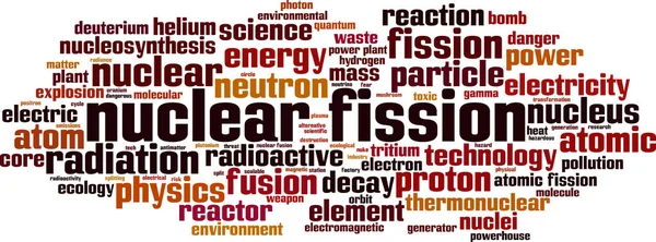 Nube palabra fisión nuclear — Vector de stock