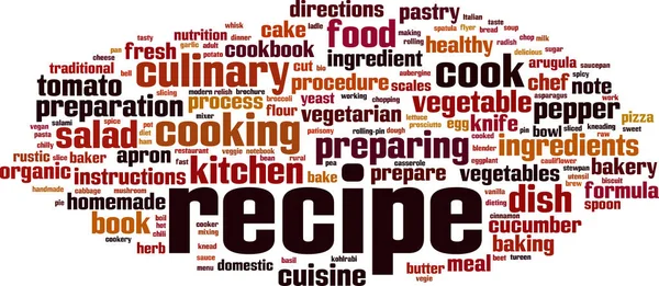 Recipe word cloud — Stock Vector