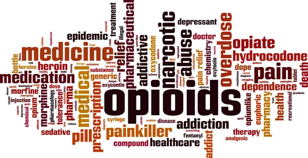 Opioidler kelime bulutu — Stok Vektör