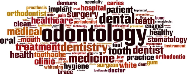 Nube palabra odontología — Archivo Imágenes Vectoriales