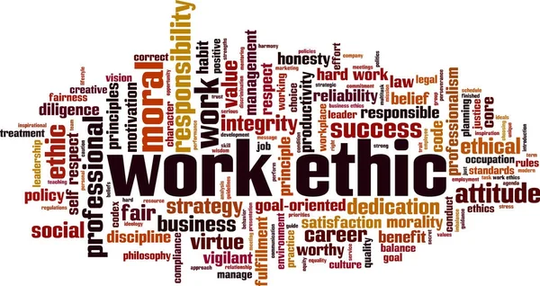 Work ethics word cloud — Stock Vector