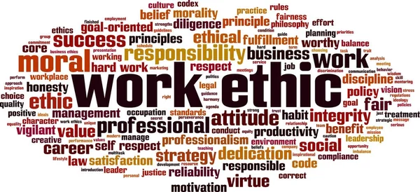 Work ethics word cloud — Stock Vector