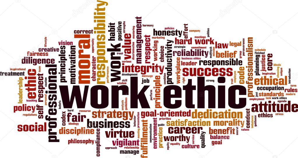 Work ethics word cloud