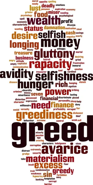 Girighet word cloud — Stock vektor