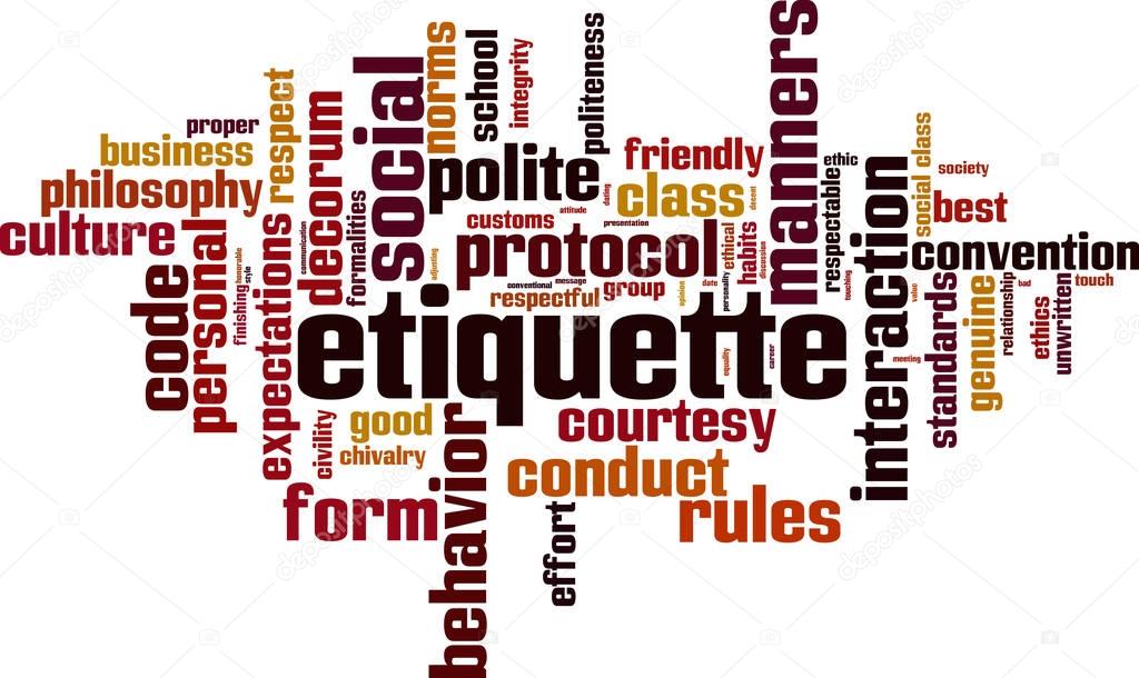 Etiquette word cloud