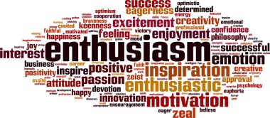 Enthusiasm word cloud clipart