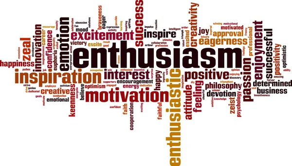 Enthousiasme word cloud — Stockvector