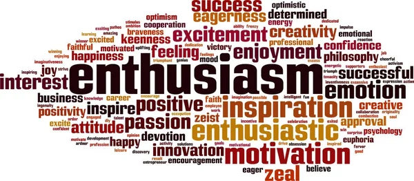 Enthousiasme word cloud — Stockvector