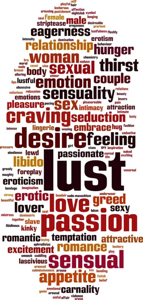 Lust word cloud — Stock Vector