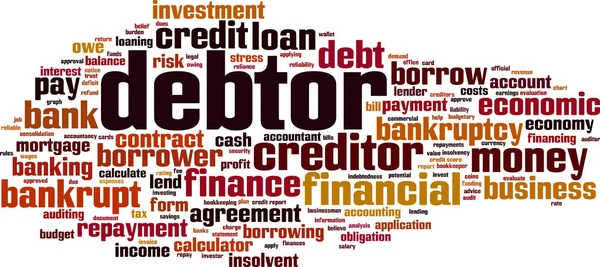 Debtor word cloud — Stock Vector