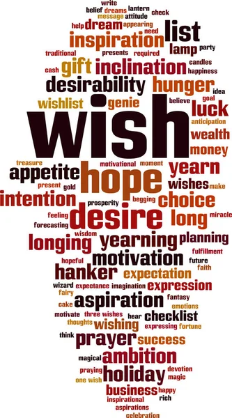 Wish word cloud — Stock Vector