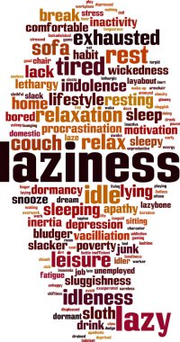 Laziness word cloud clipart