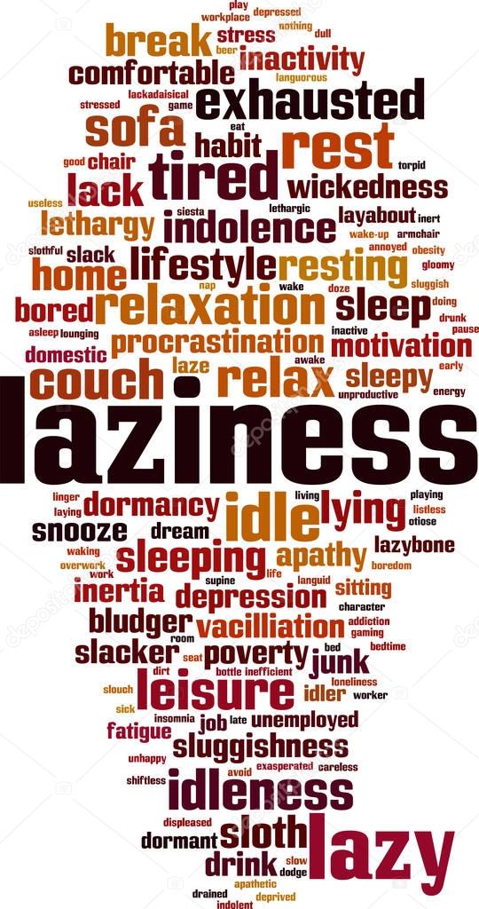 Laziness word cloud