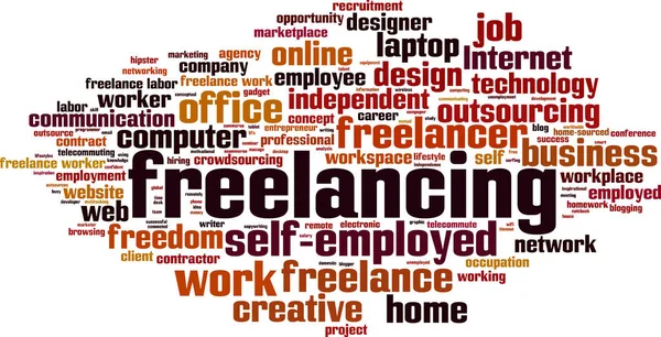 Freelancing nube de palabras — Archivo Imágenes Vectoriales