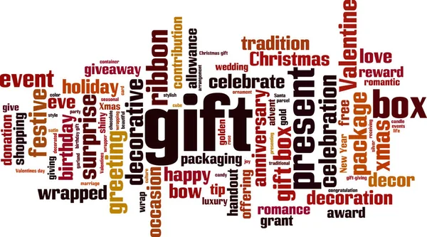 Geschenk-Wortwolke — Stockvektor