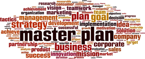 Master plan słowo cloud — Wektor stockowy