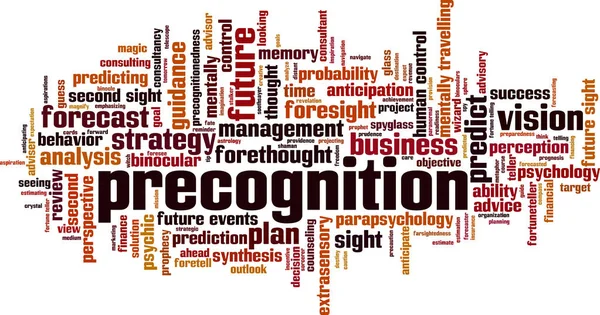 Precognition word cloud — Stock vektor