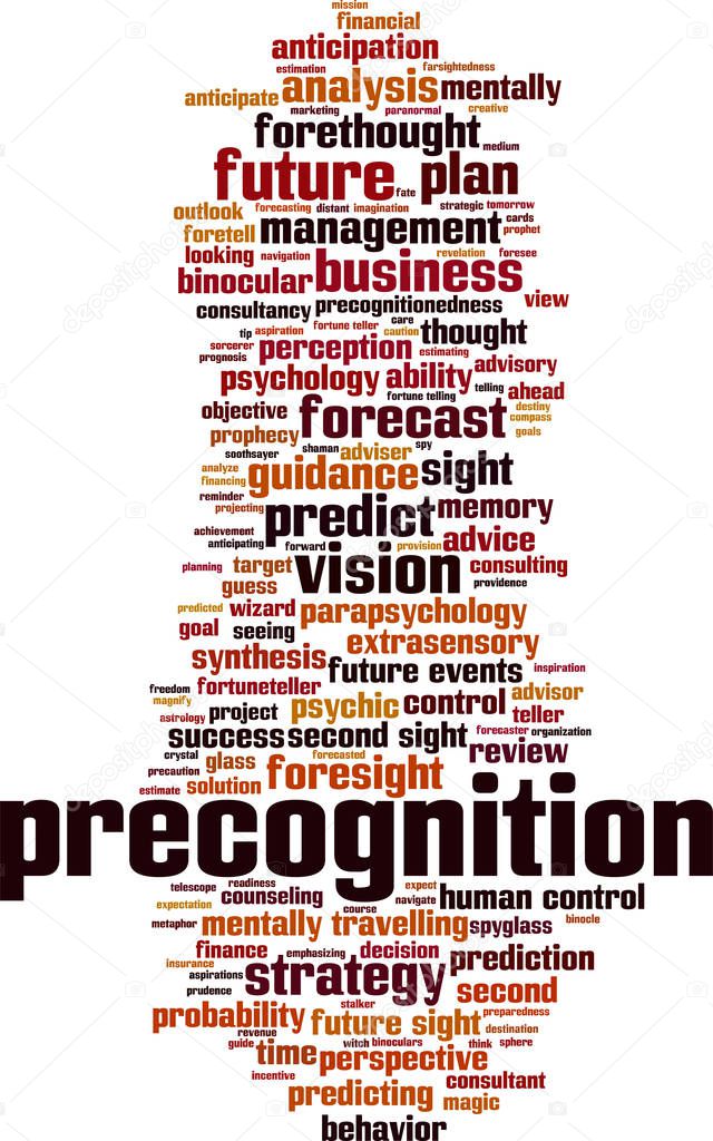 Precognition word cloud