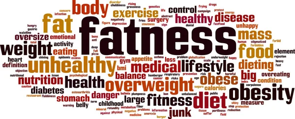 Fettleibigkeit Wortwolke — Stockvektor