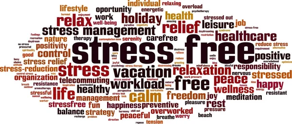 Stress Free Word Cloud Concept Vector Illustration — Stock Vector