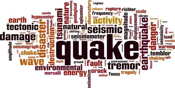 地震の単語のクラウドの概念 ベクトル図 — ストックベクタ