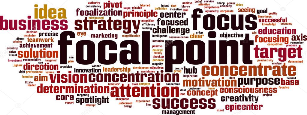 Focal point word cloud concept. Vector illustration