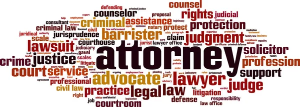 Ügyvéd Szó Felhő Fogalmát Vektoros Illusztráció — Stock Vector