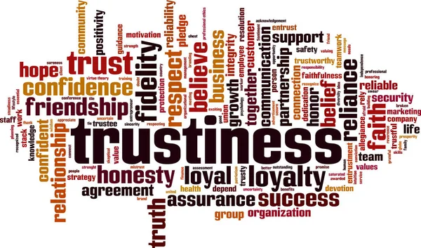 Trustiness Word Cloud Concept Vector Illustration — Stock Vector