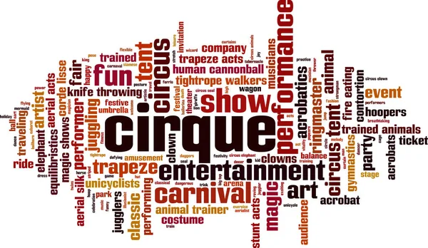 Cirque kelime bulutu kavramı. Vektör çizim