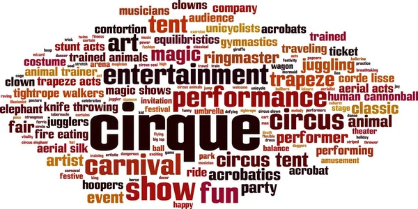 Cirque kelime bulutu kavramı. Vektör çizim