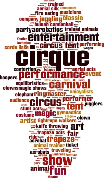 Cirque kelime bulutu kavramı. Vektör çizim