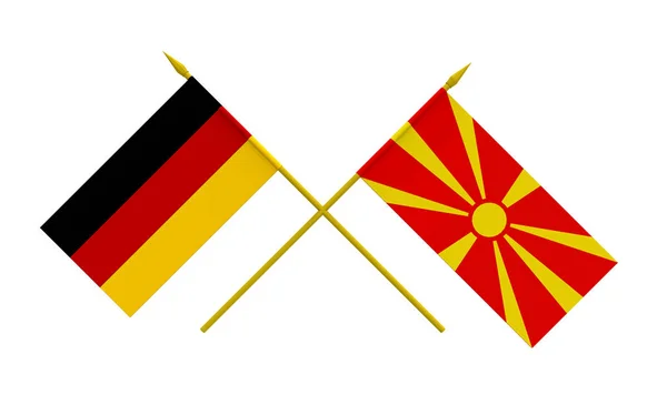 Flaggor, Tyskland och Makedonien — Stockfoto