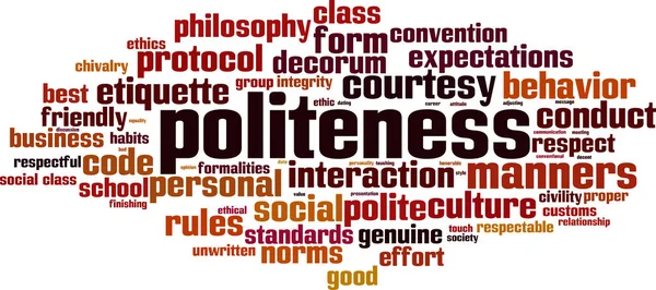 Politeness Word Cloud Concept Vector Illustration — Stock Vector